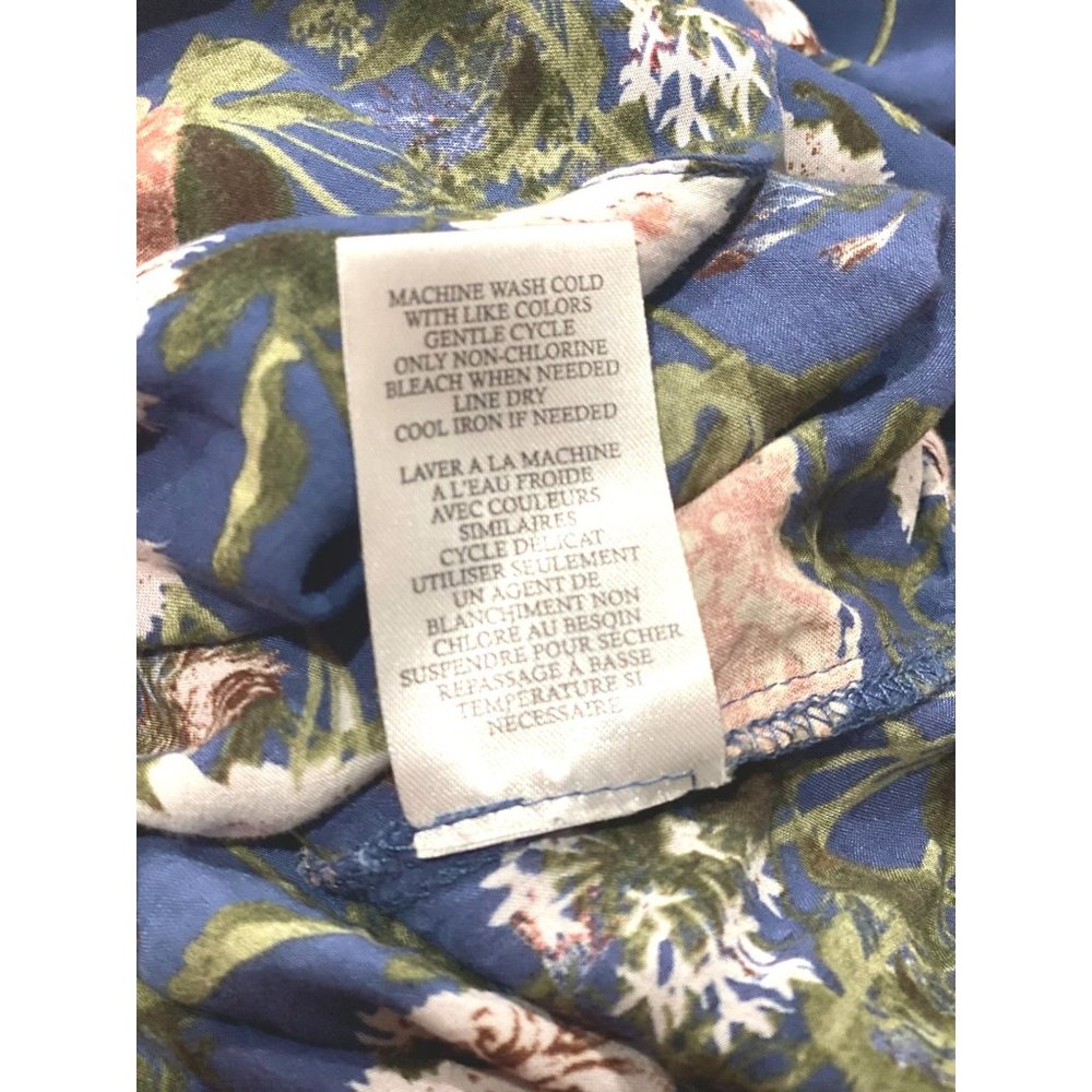 size 1x blouse/top Como Blu roll‎ tab sleeves floral lightweight v-neck - Picture 5 of 11